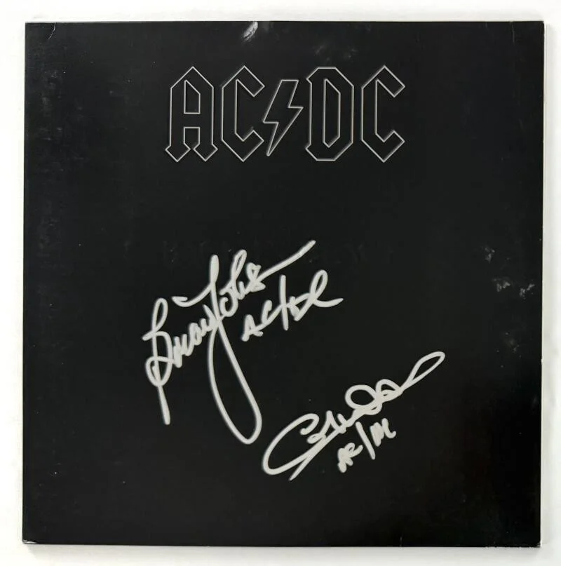 Brian Johnson, Cliff Williams — Brian Johnson & Cliff Williams Signed Autograph AC/DC Album Record - Beckett COA