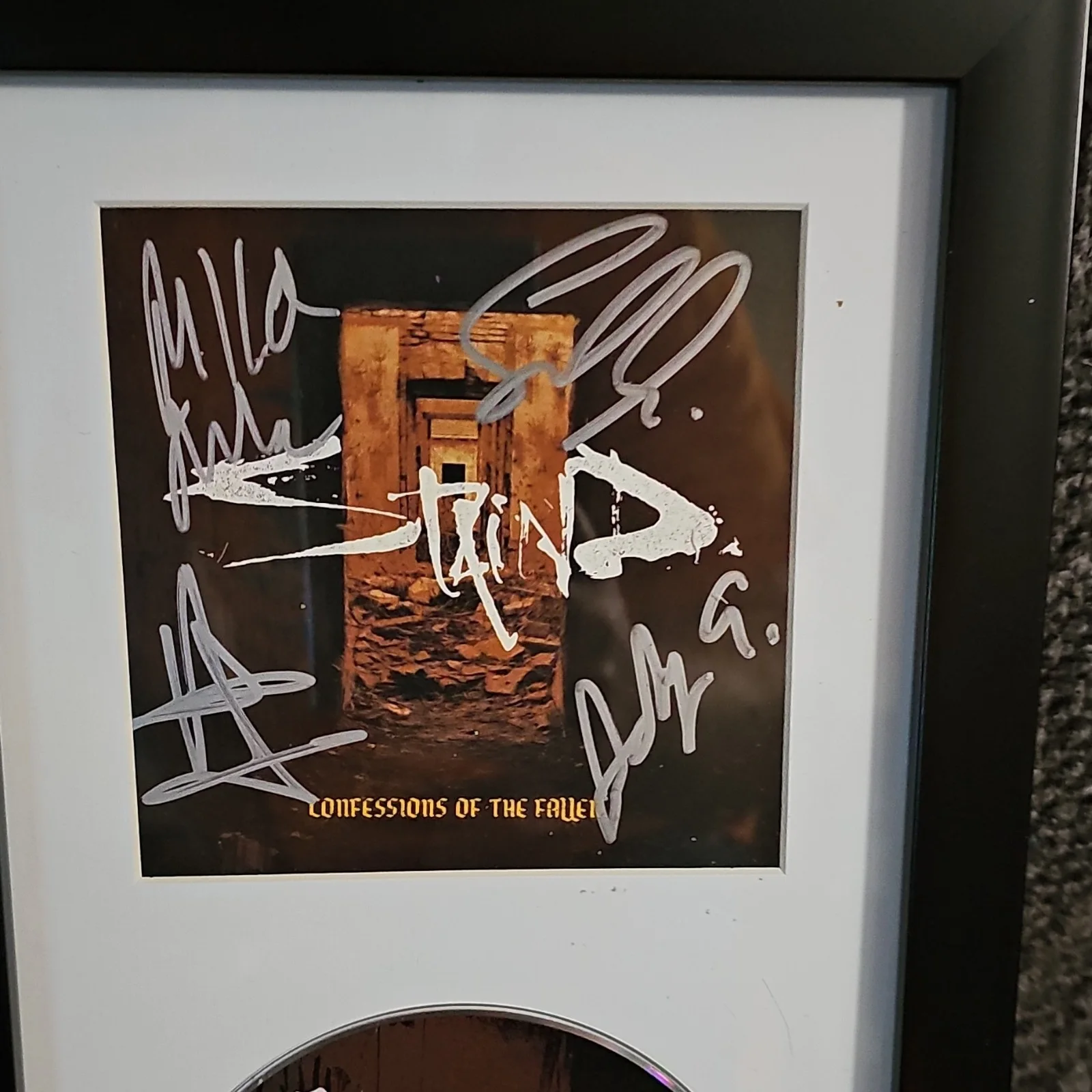Staind Confessions of the Fallen Framed CD & Signed Album cover Flat, изображение 2