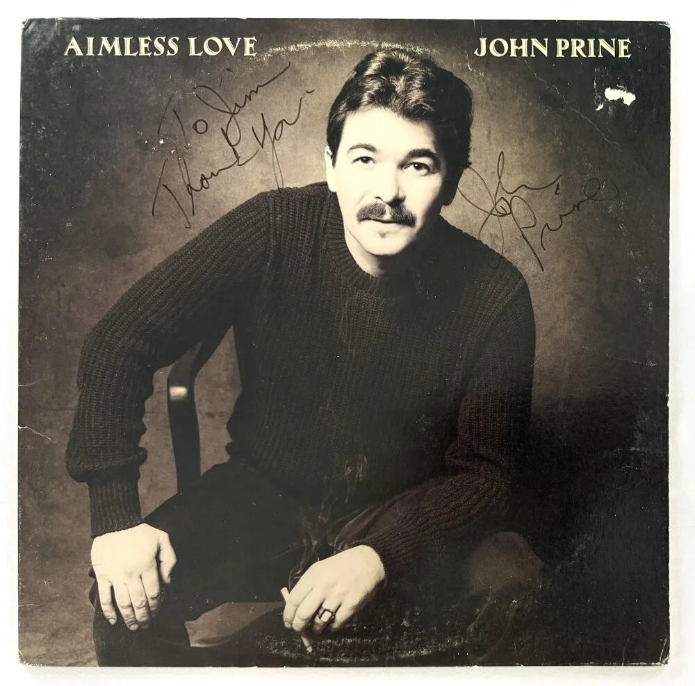 John Prine — John Prine Signed Autograph Aimless Love Album Vinyl Record LP w/ JSA COA