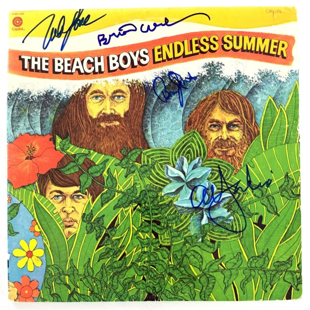 Al Jardine, Bruce Johnston, Mike Love, Brian Wilson — The Beach Boys Signed Autograph Endless Summer Album Record Brian Wilson +3 JSA