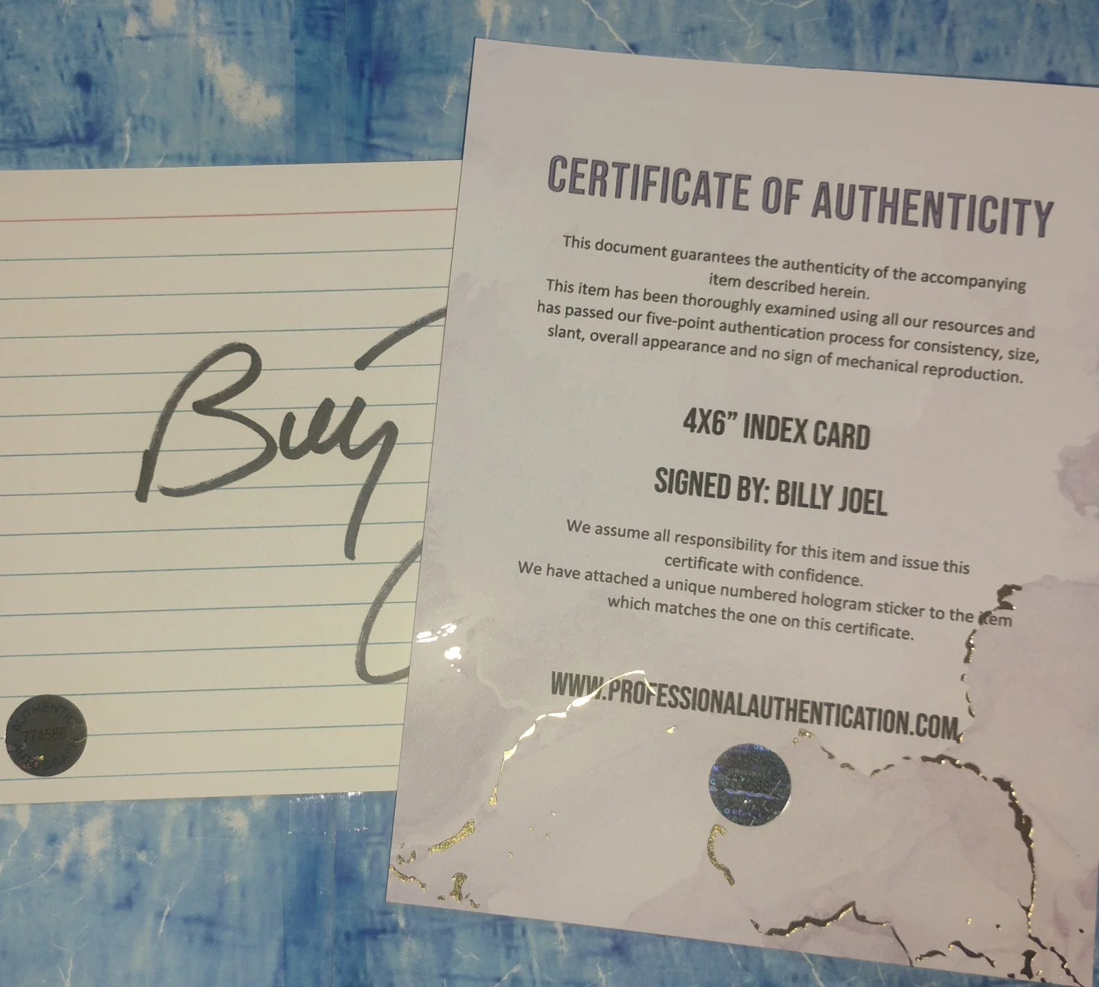 Billy Joel Hand Signed Index Card COA - NO US TARIFFS, image 5