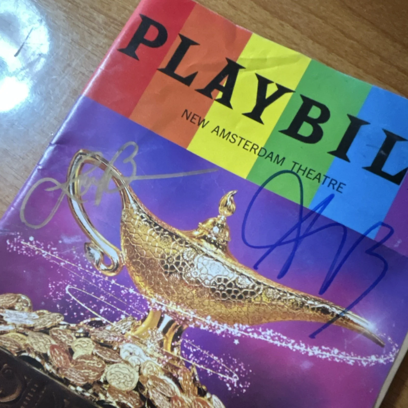 signed Aladdin limited pride bill rainbow cover playbill June 2024 nyc, image 2