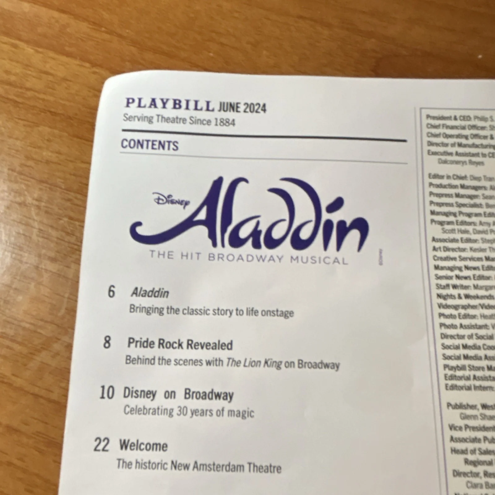 signed Aladdin limited pride bill rainbow cover playbill June 2024 nyc, image 4