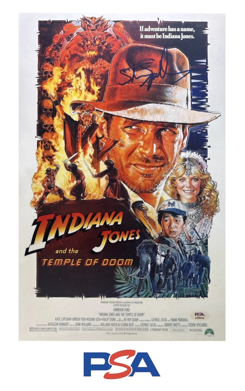 Steven Spielberg — Steven Spielberg Autograph Signed 11x17 Indiana Jones Poster Photo PSA COA