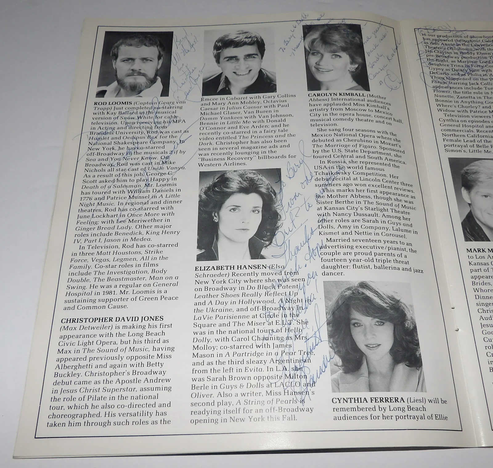 VINTAGE 1985 "THE SOUND OF MUSIC" SIGNED PROGRAM X30+ W/ANNA MARIA ALBERGHETTI, изображение 3