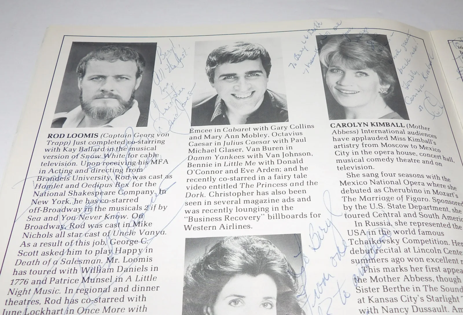VINTAGE 1985 "THE SOUND OF MUSIC" SIGNED PROGRAM X30+ W/ANNA MARIA ALBERGHETTI, изображение 4