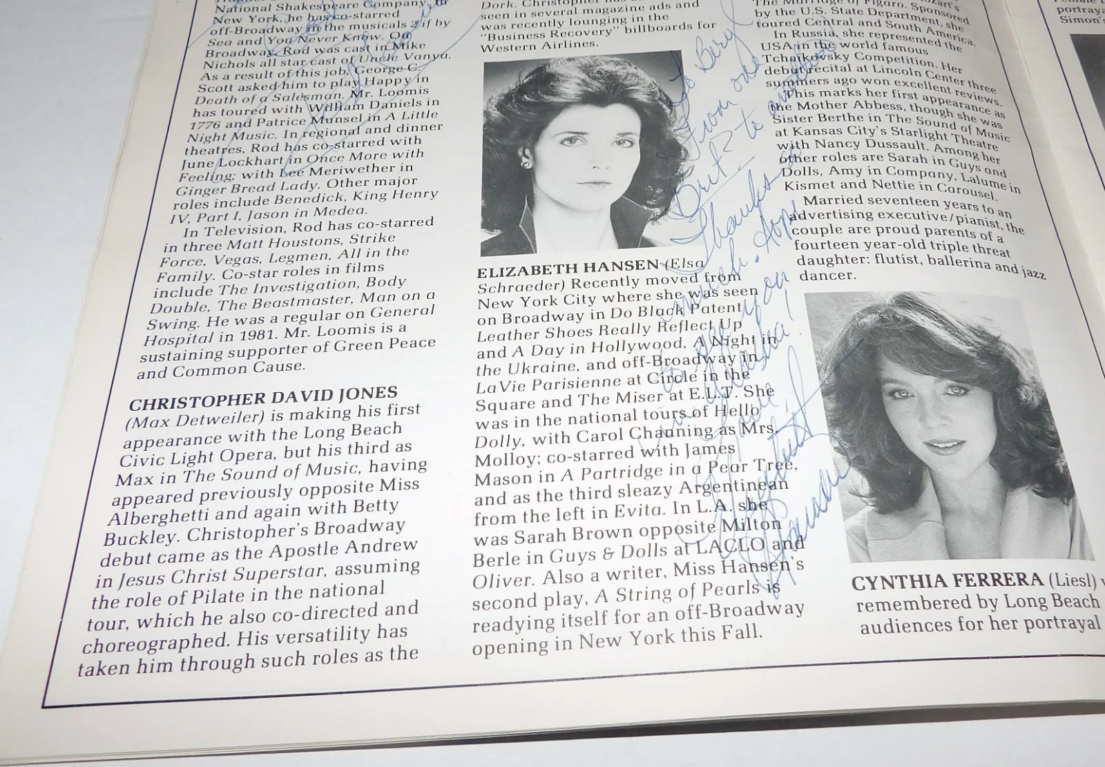 VINTAGE 1985 "THE SOUND OF MUSIC" SIGNED PROGRAM X30+ W/ANNA MARIA ALBERGHETTI, изображение 5