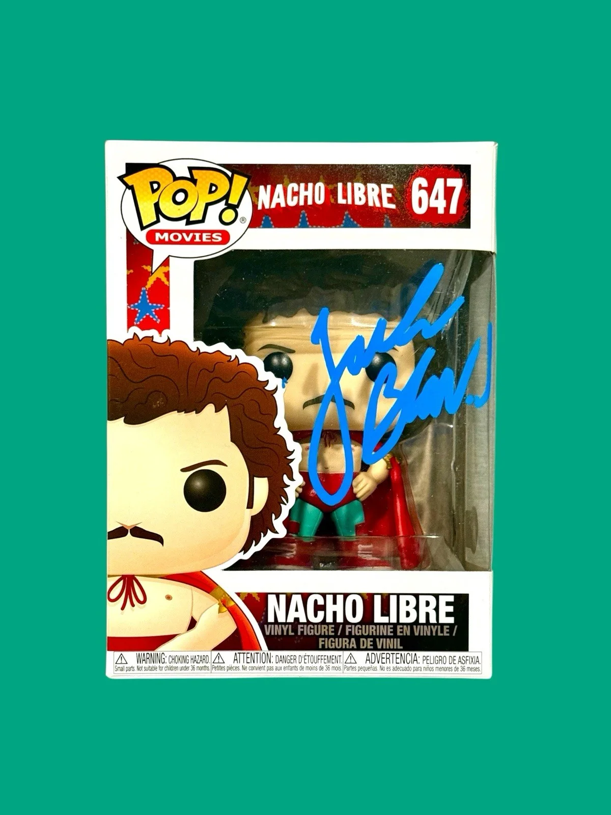 Jack Black — JACK BLACK SIGNED NACHO LIBRE FUNKO POP #657 AUTOGRAPH BECKETT BQ95588, изображение 2