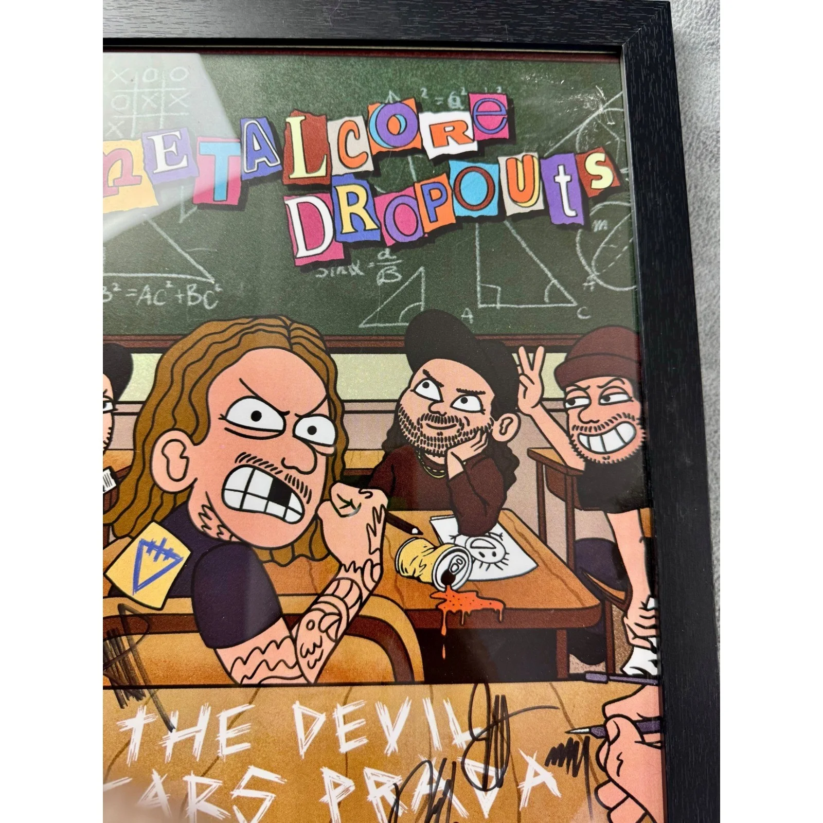 Metalcore Dropouts Signed Poster The Devil Wears Prada Fit For A King Framed, image 3