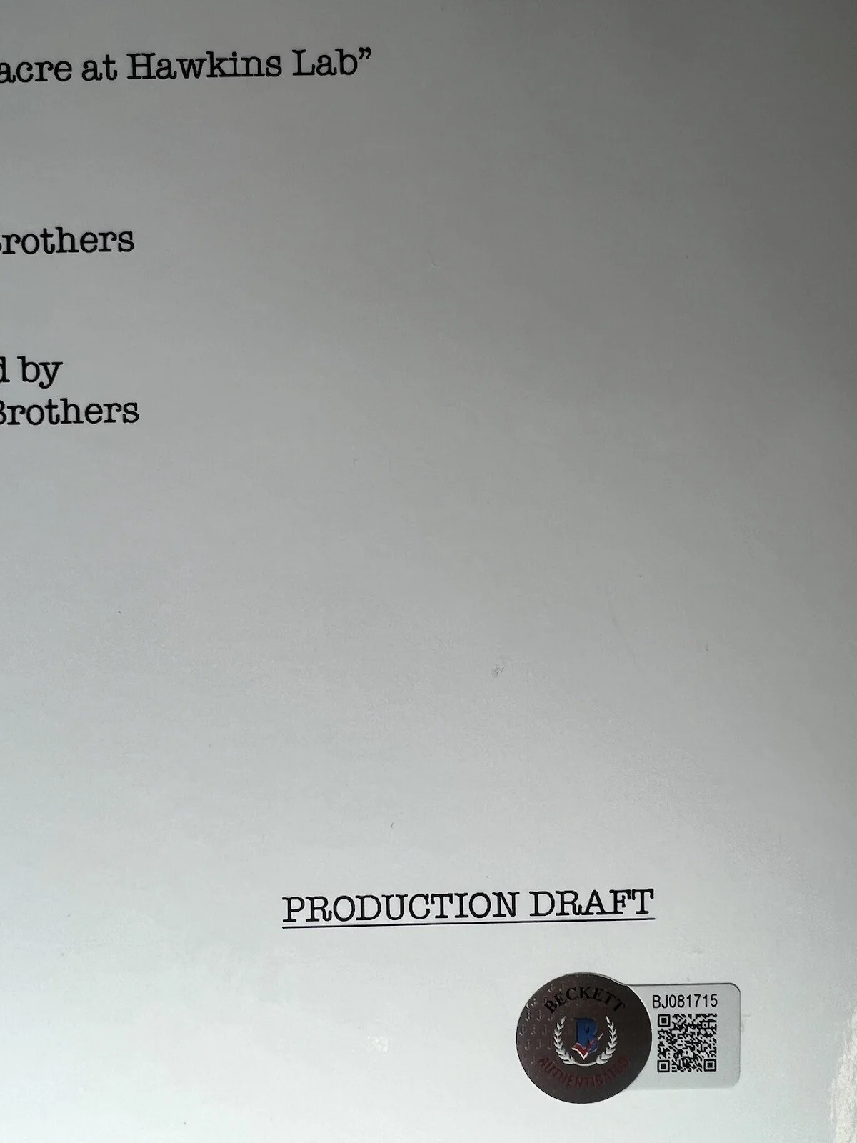 Jamie Campbell Bower — JAMIE CAMPBELL BOWER Signed 8.5x11 Script Cover BAS #BJ081715, image 3