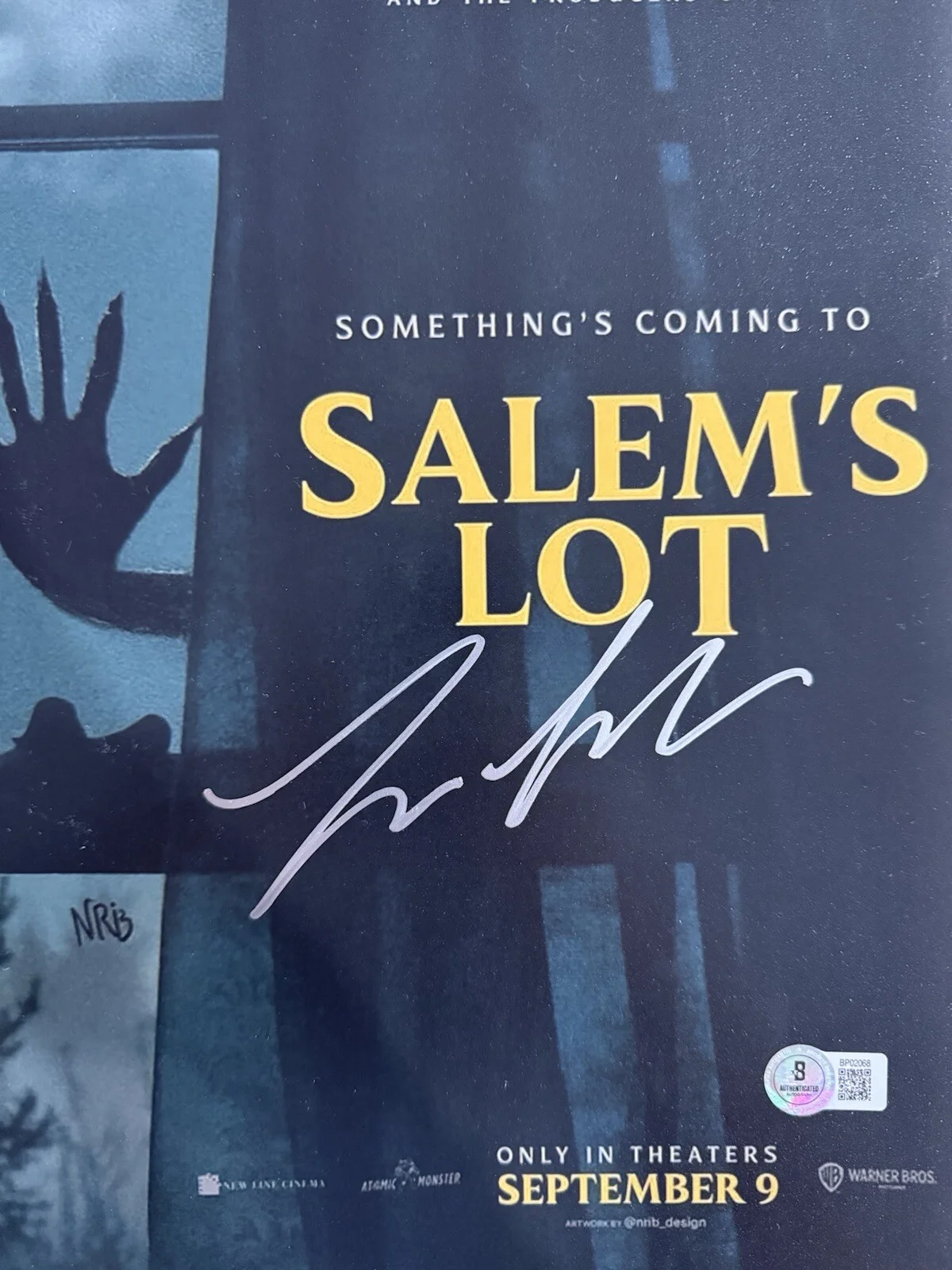 Lewis Pullman — LEWIS PULLMAN SIGNED 11x17 SALEM’S LOT BECKETT COA (B), image 2