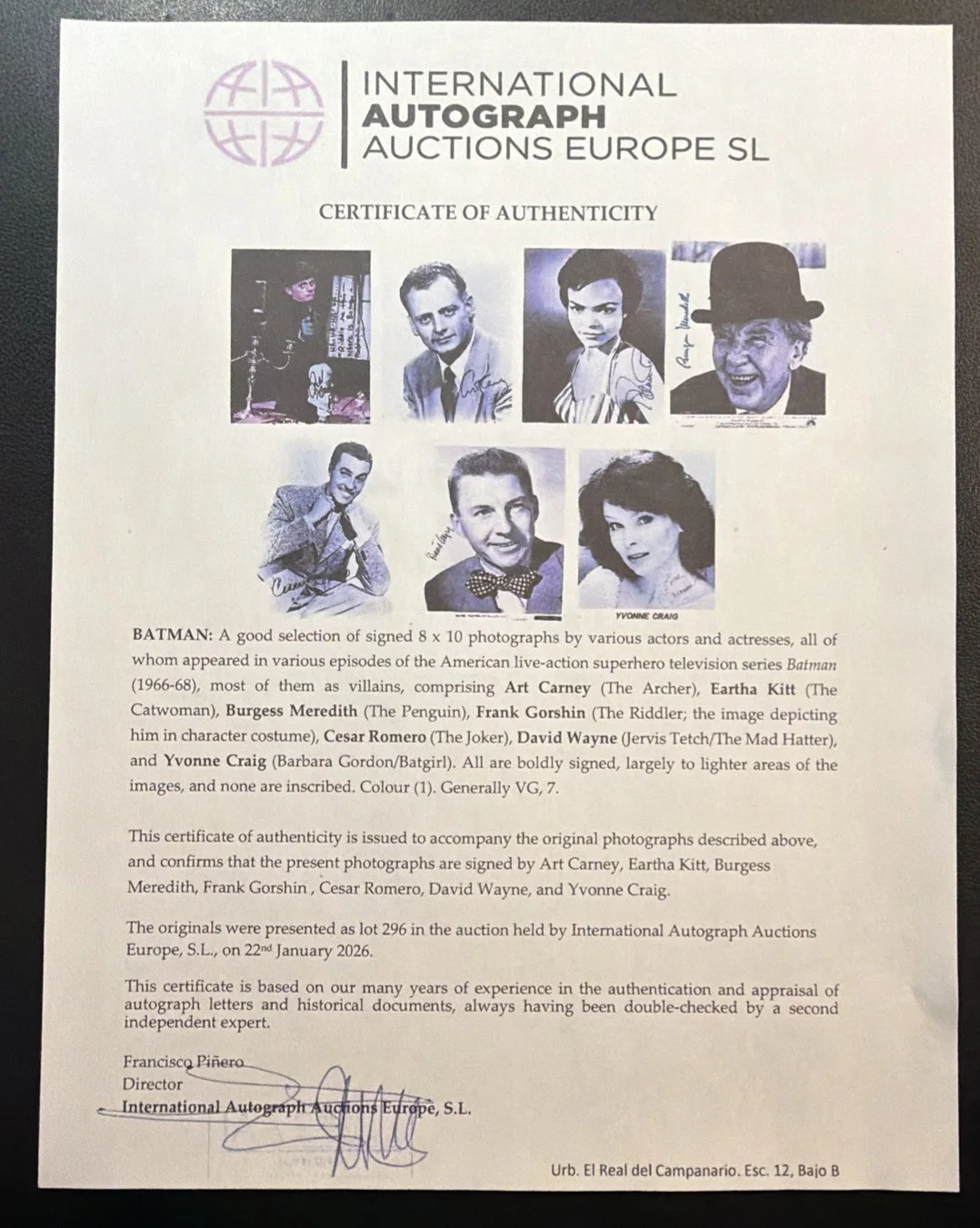 Cesar Romero — Cesar Romero Joker Batman Signed 8x10 Photo Auto IAA COA, изображение 4