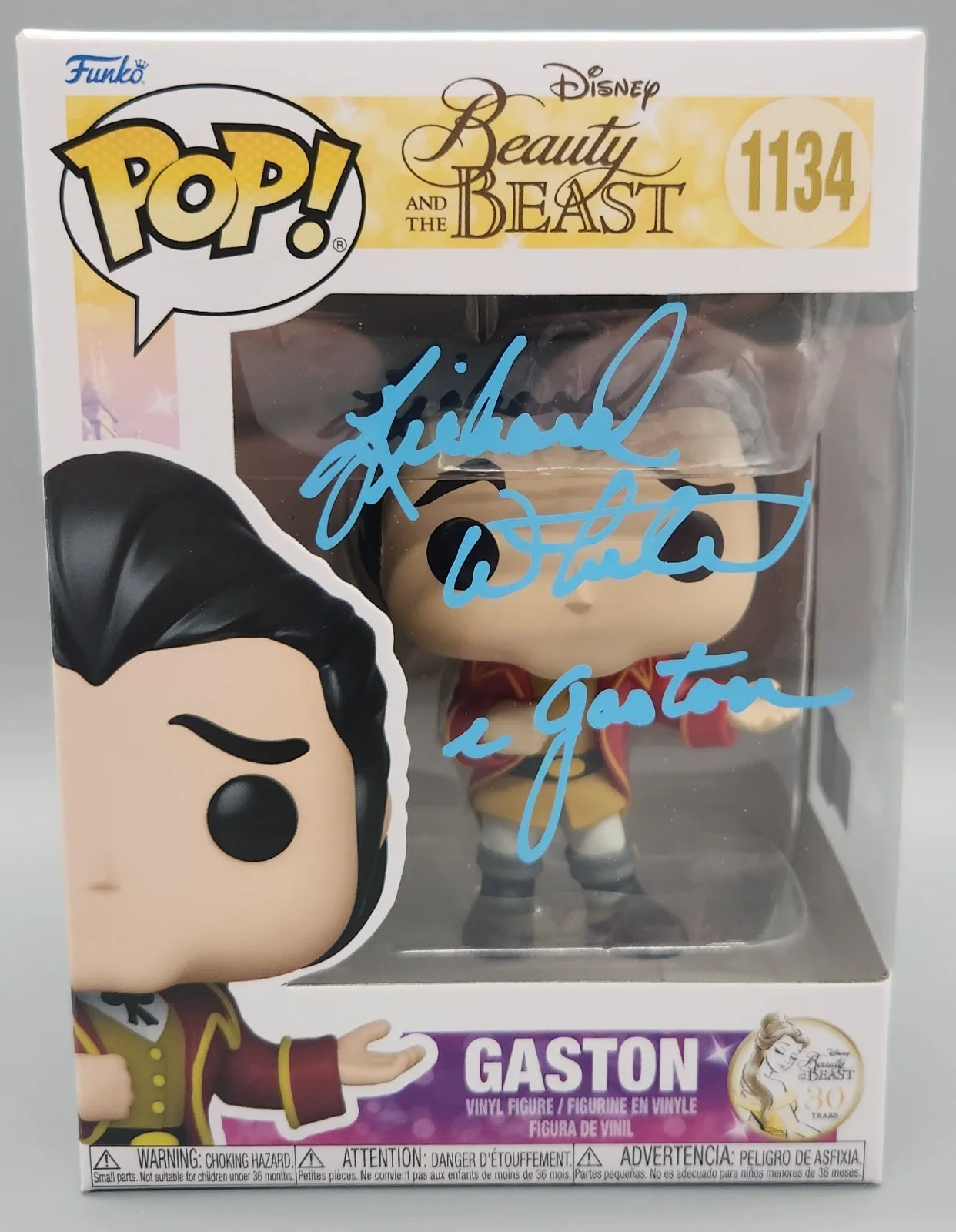 Richard White — Signed Richard White Gaston Beauty And The Beast 1134 Funko Pop OC Celebrity COA