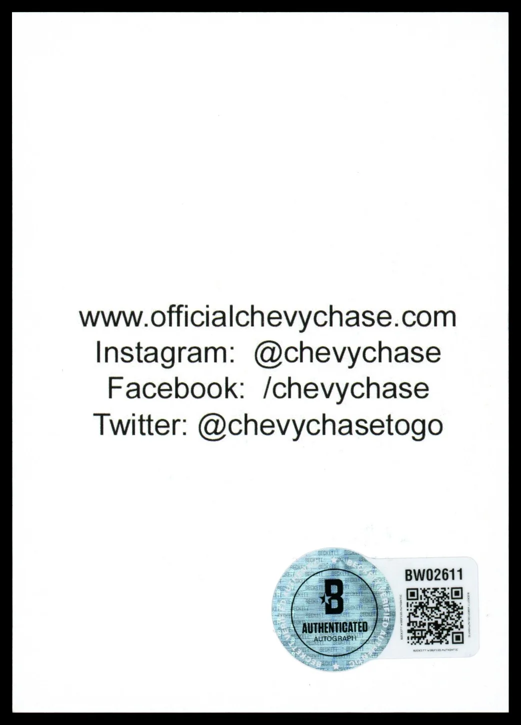 Chevy Chase — Chevy Chase Signed Three Amigos Trading Card "Softest Lips in the West" Beckett, изображение 2