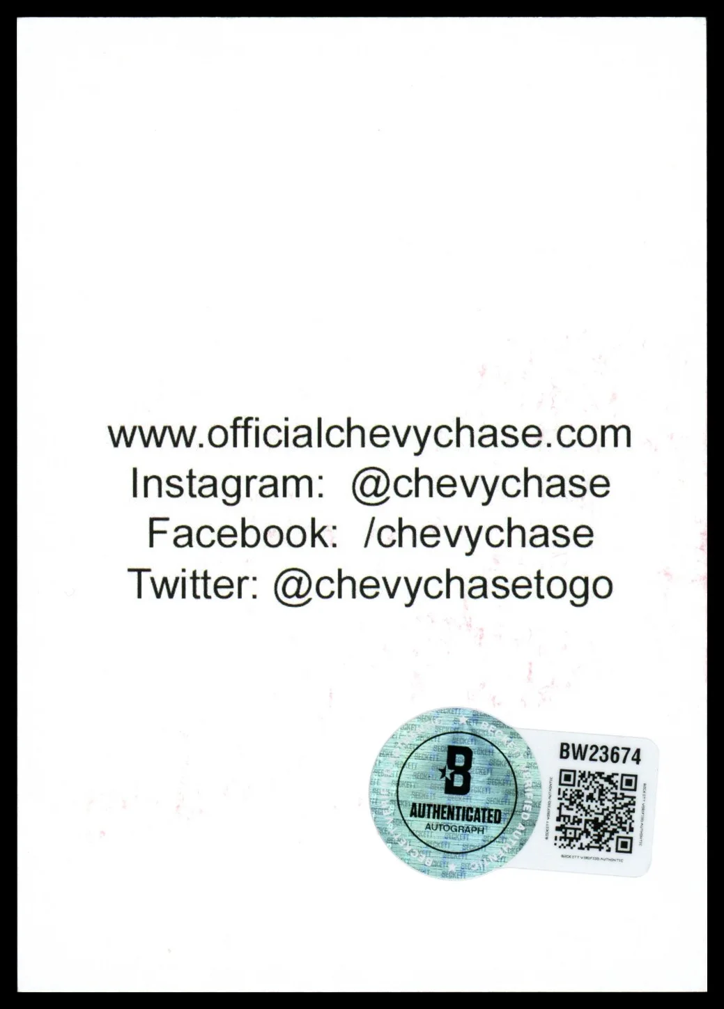 Chevy Chase — Chevy Chase Signed Three Amigos Trading Card "Softest Lips in the West" Beckett, изображение 2