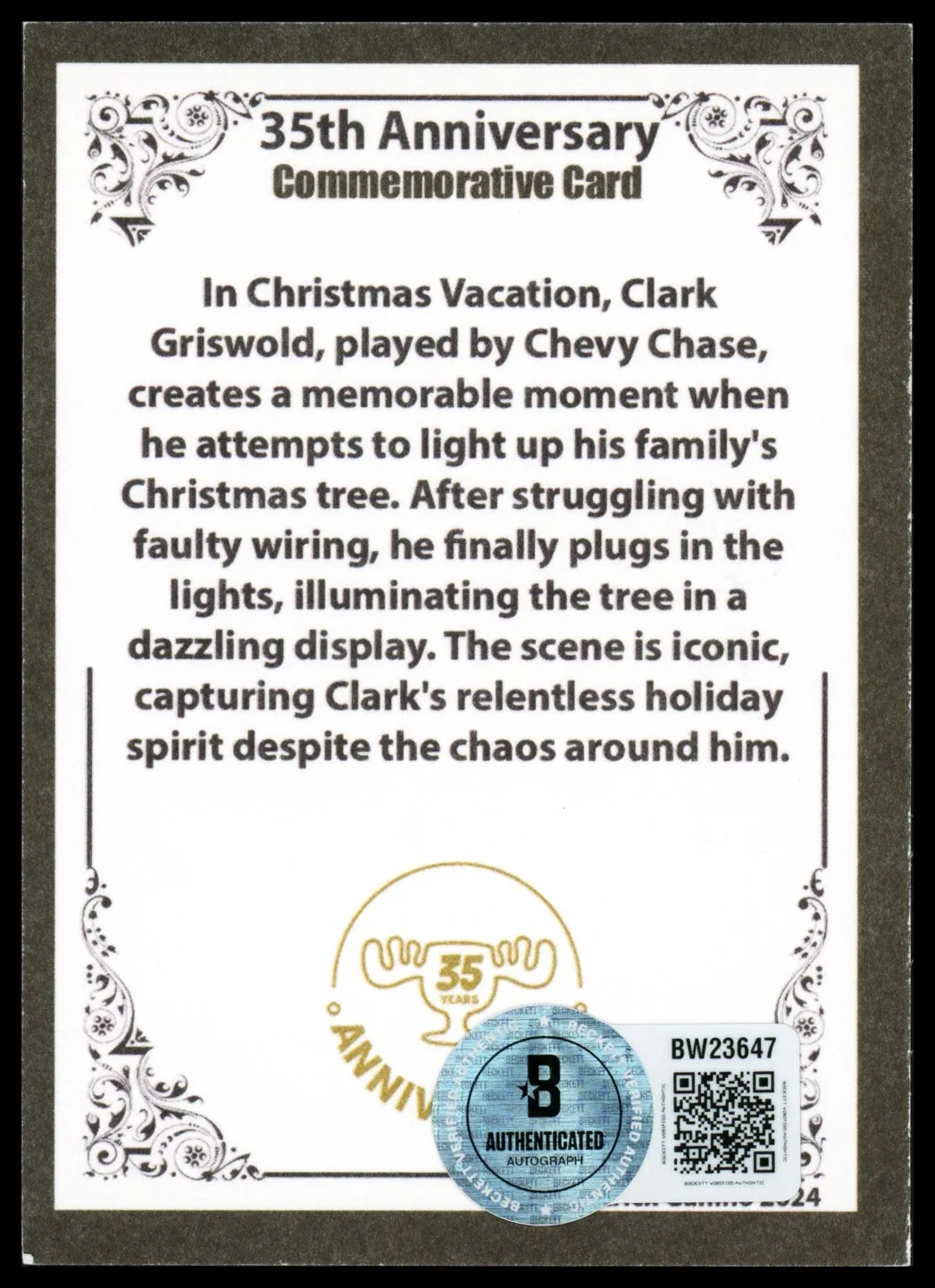 Chevy Chase — Chevy Chase Auto Christmas Vacation 35th Anniversary Trading Card Father Beckett, image 2
