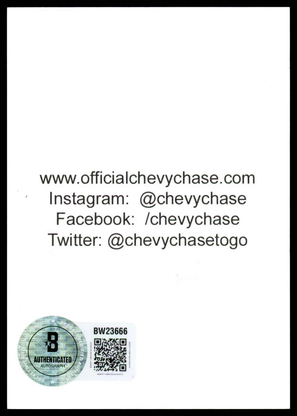 Chevy Chase — Chevy Chase Signed Christmas Vacation Trading Card "Father Christmas" Beckett, image 2