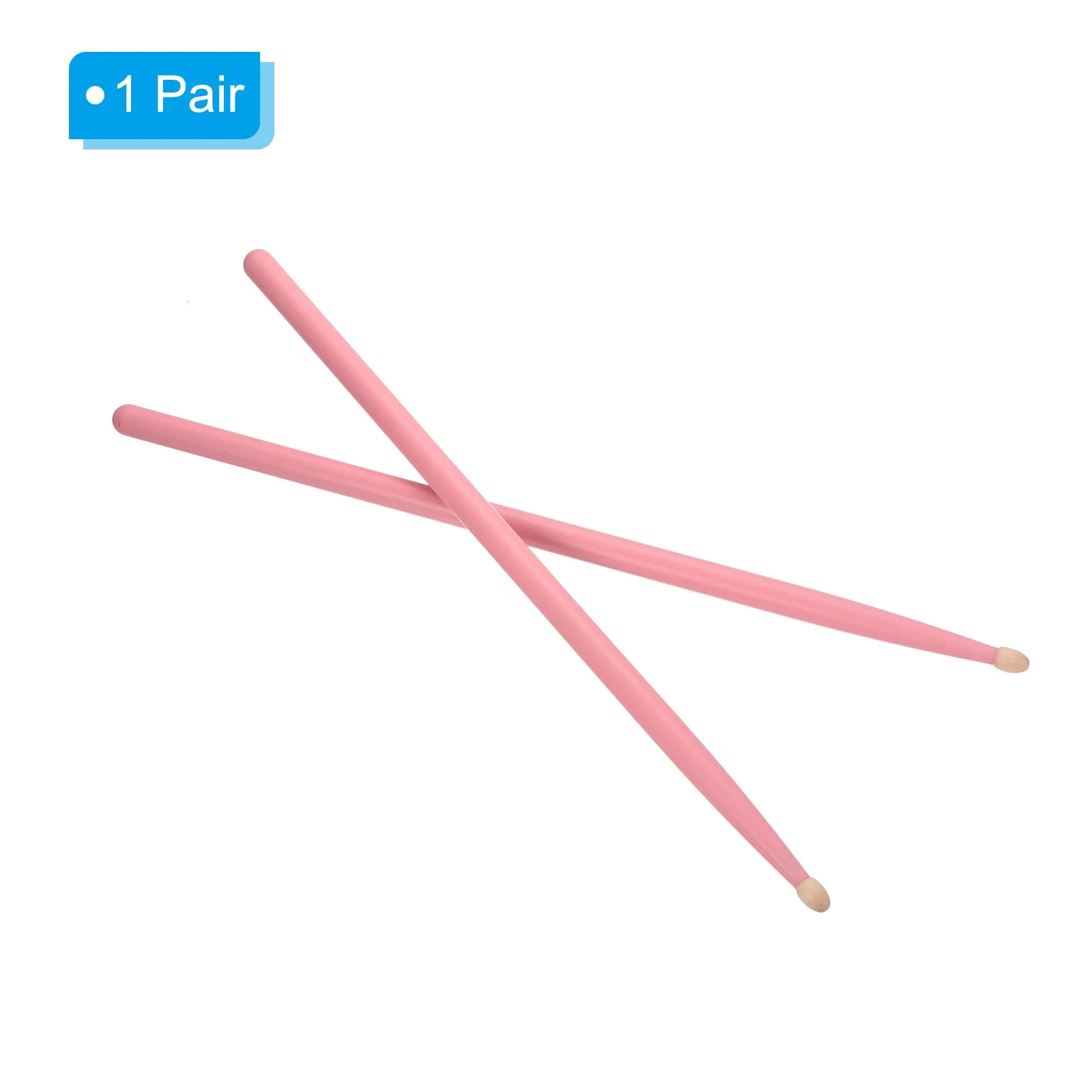 1 Pair Wood Drumstick Anti Slip Handle Grips 7A Pink Drum Stick Wood Tip, image 3