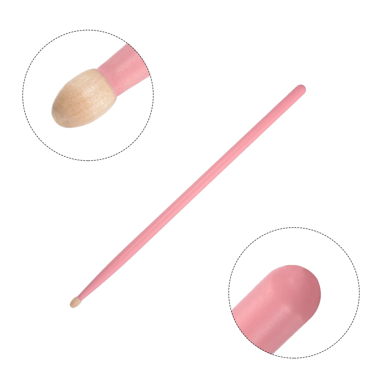 1 Pair Wood Drumstick Anti Slip Handle Grips 7A Pink Drum Stick Wood Tip, image 4