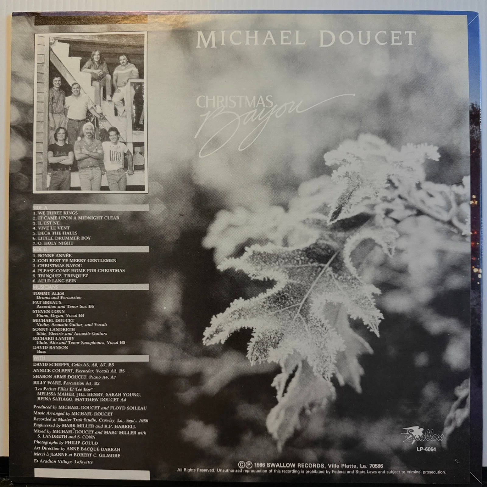 AUTOGRAPHED Michael Doucet - Christmas Bayou - USA VINYL ISSUE 1986 LP-6064 NM, изображение 3