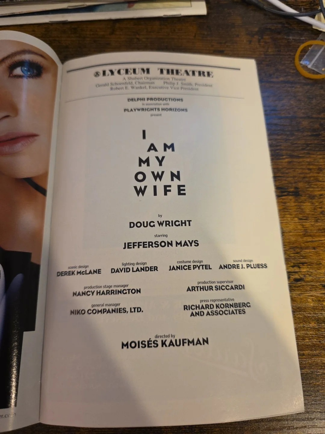 I Am My Own Wife Playbill September 2004 Lyceum Theatre Jefferson Mays, изображение 3
