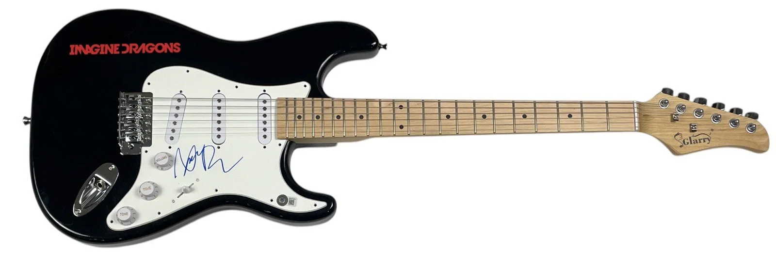 Dan Reynolds Imagine Dragons Signed Autograph Electric Guitar Singer Beckett COA, image 2