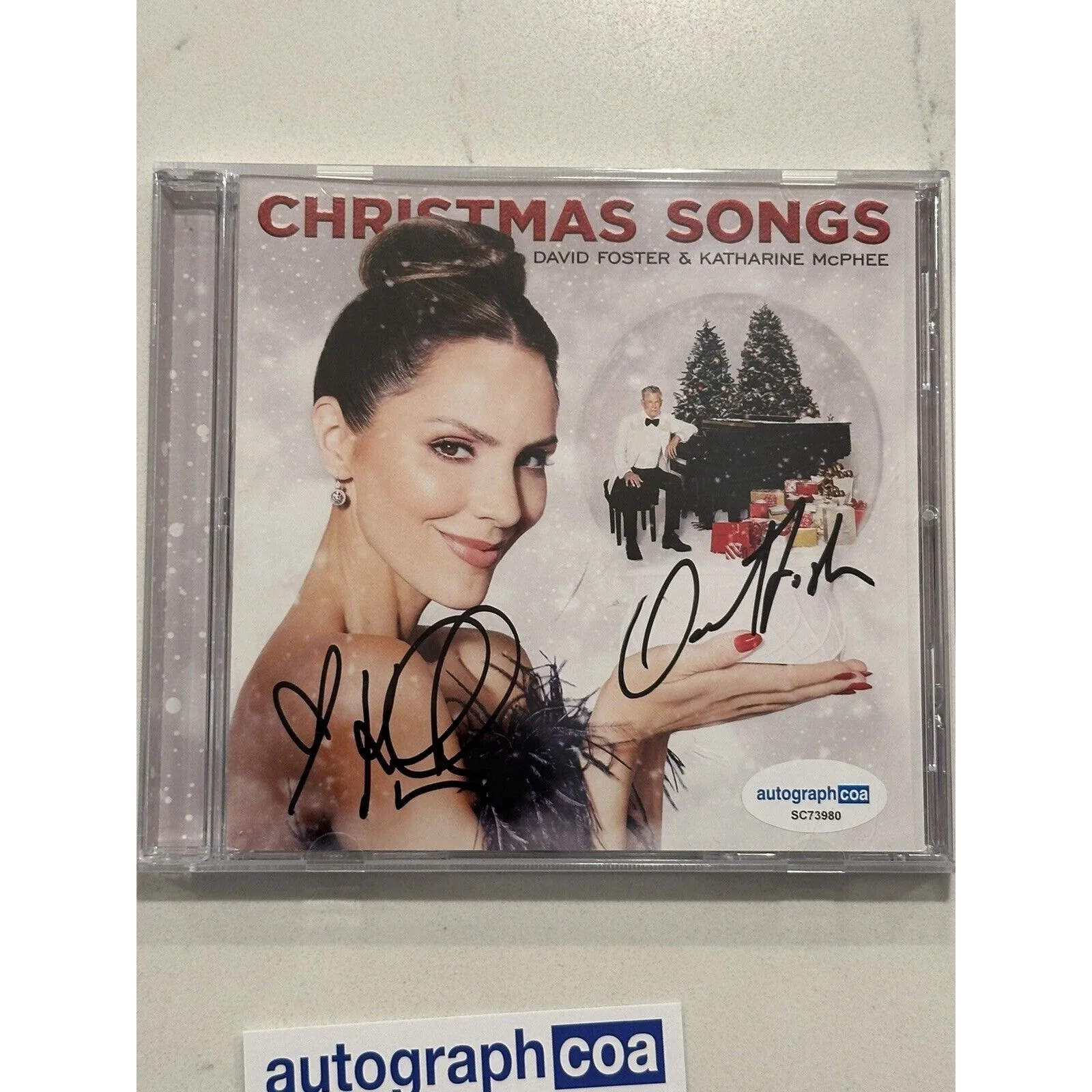 DAVID FOSTER KATHARINE MCPHEE Signed Autograph CD "Christmas Songs" ACOA, изображение 5