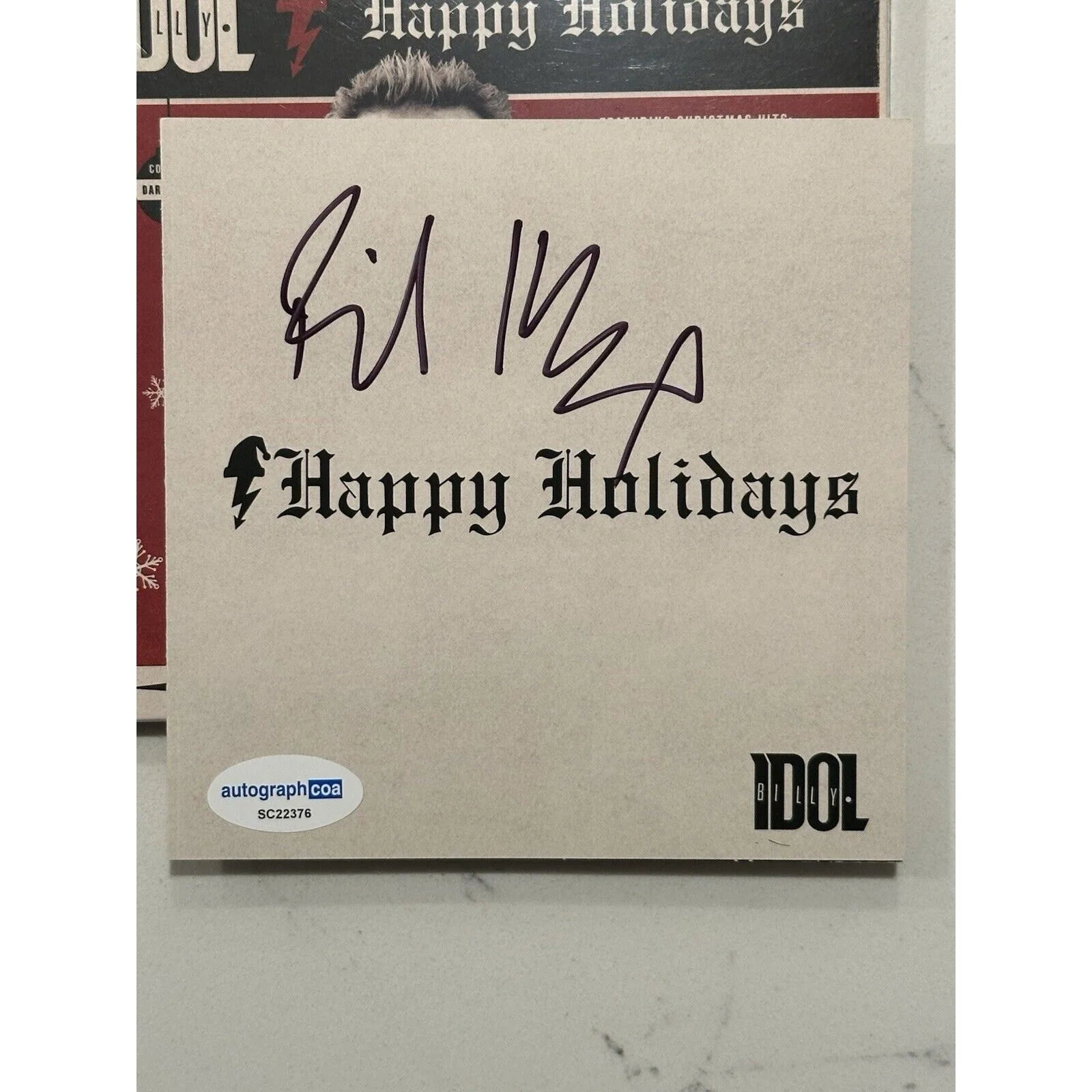 BILLY IDOL - AUTOGRAPHED "HAPPY HOLIDAYS" SIGNED CD BOOKLET NEW SEALED COA, image 3