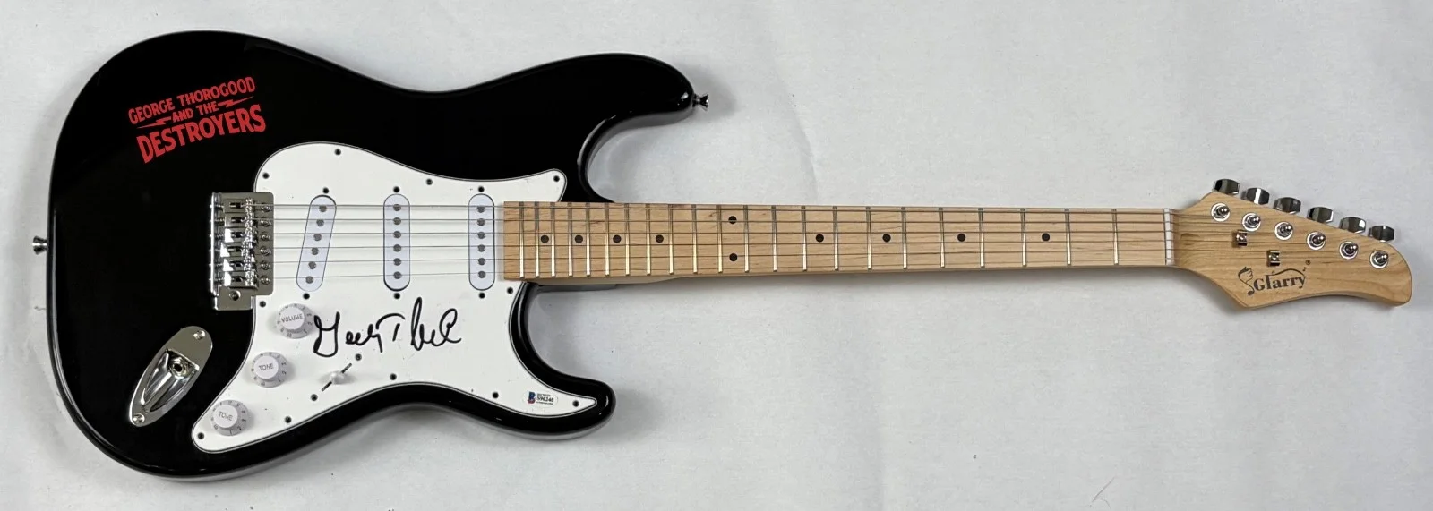 George Thorogood Signed Electric Guitar Terminator 2 Bad To The Bone Beckett COA, image 3
