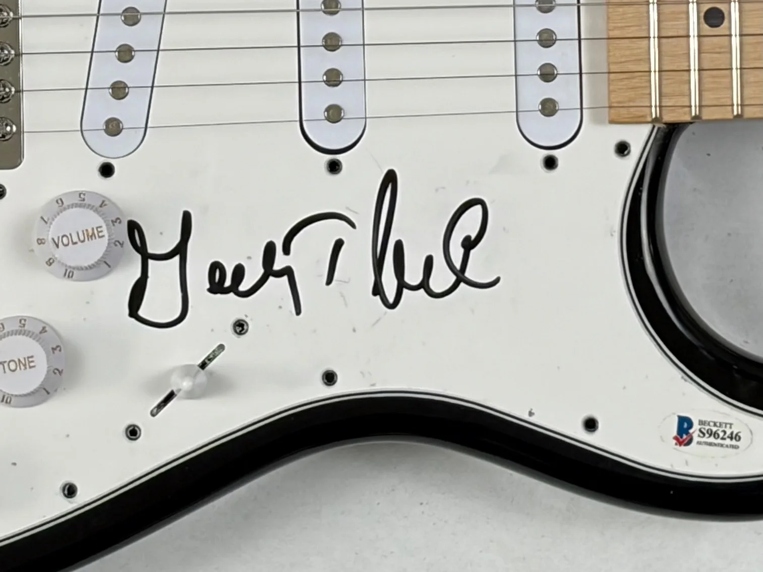 George Thorogood Signed Electric Guitar Terminator 2 Bad To The Bone Beckett COA, image 5