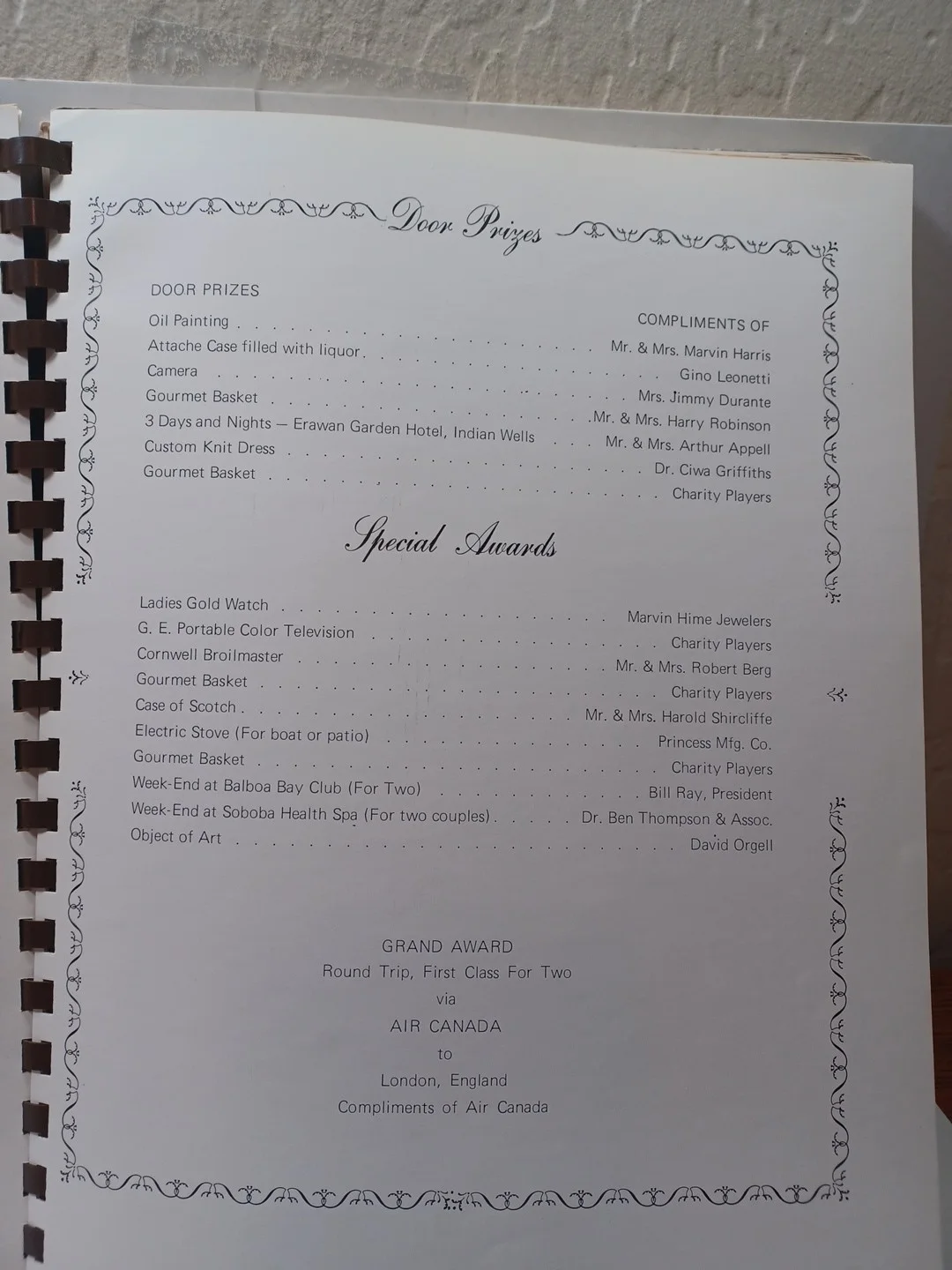 23rd Annual Ball Program For Jimmy Durante Signed By Jimmy Durante JRR46, изображение 5