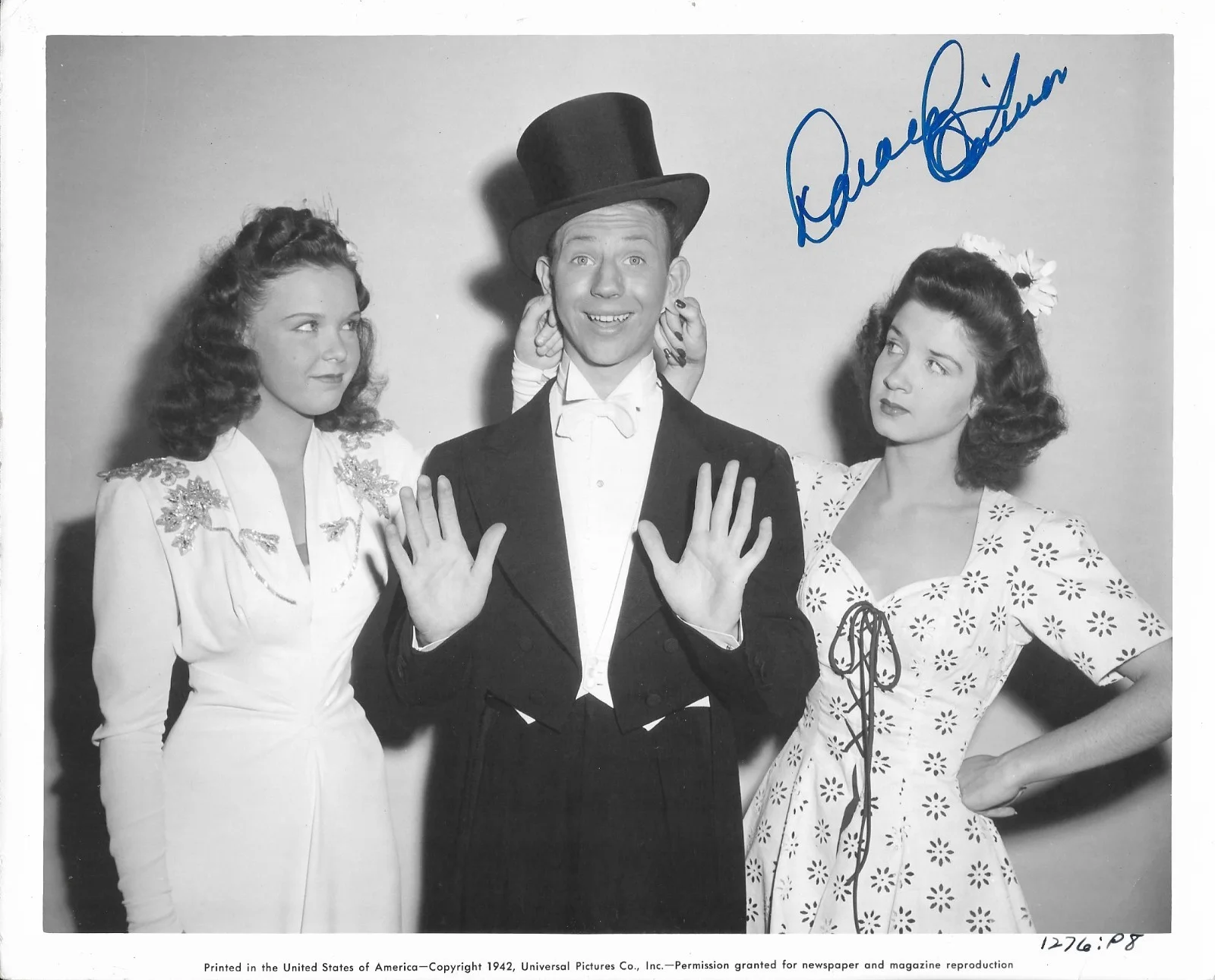 Donald O'Connor — Vintage 1942 DONALD O'CONNOR Signed 8 x 10 Photo Gloria Jean Peggy Ryan