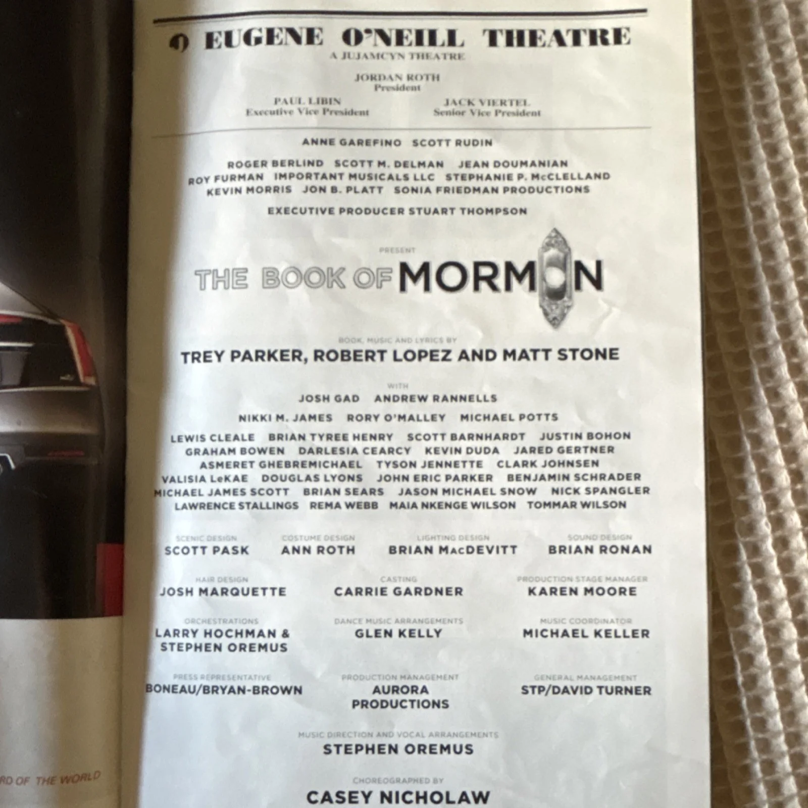 Josh Gad, Andrew Rannells, Nikki M. James, Rory O'Malley, Michael — The Book of Mormon Original Signed Playbill Eugene O'Neill Theatre Autographed, изображение 3