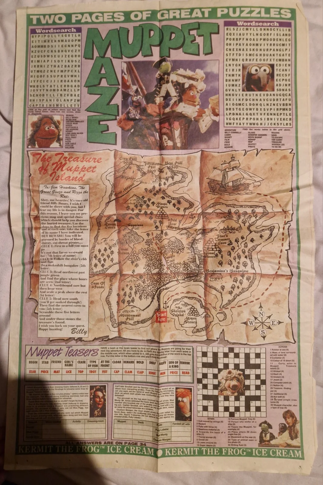 Muppet Treasure Island 1996 Newspaper Activity Insert Rare Promotional Advert, image 2