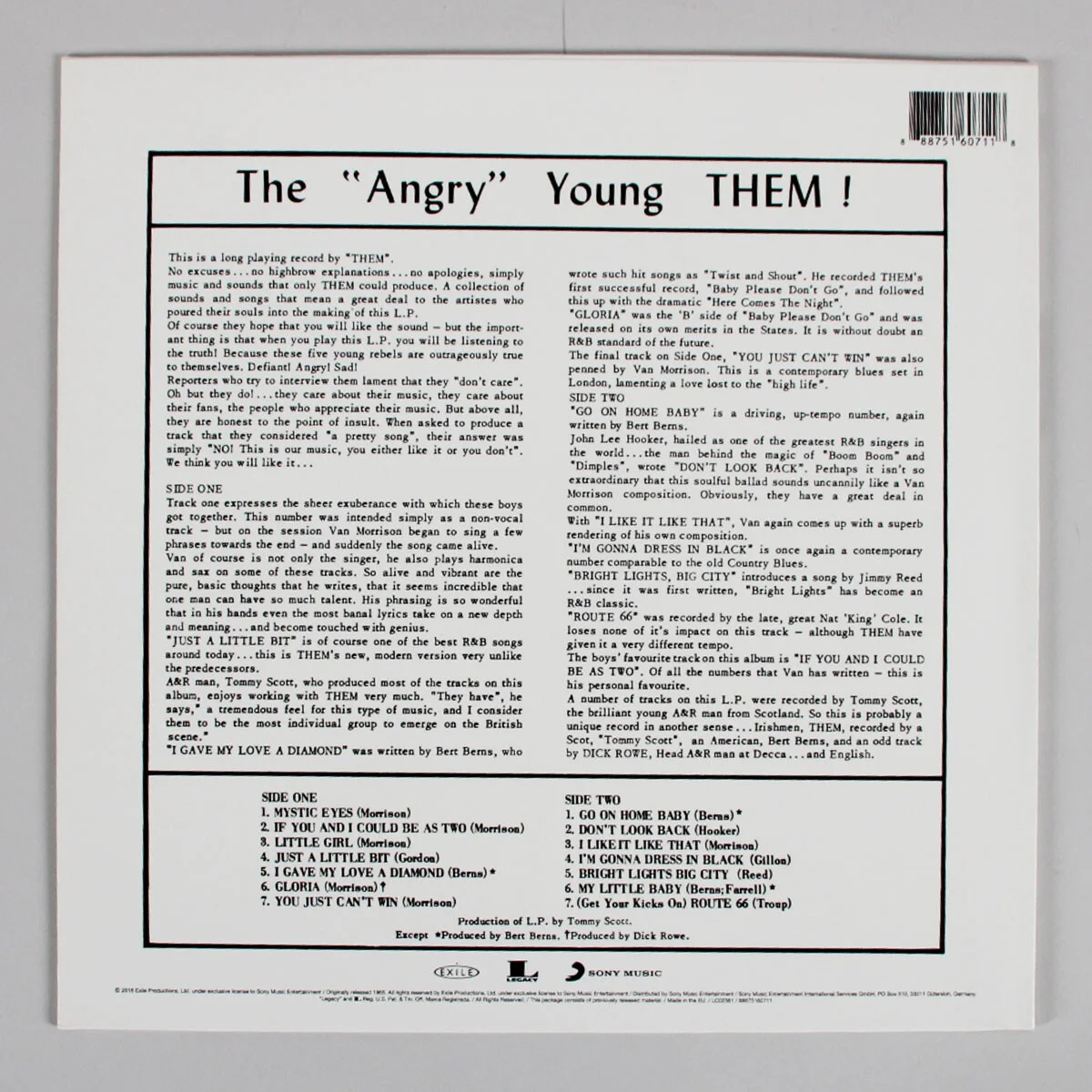 Van Morrison Signed Record Album The Angry Young Them - COA JSA, image 4
