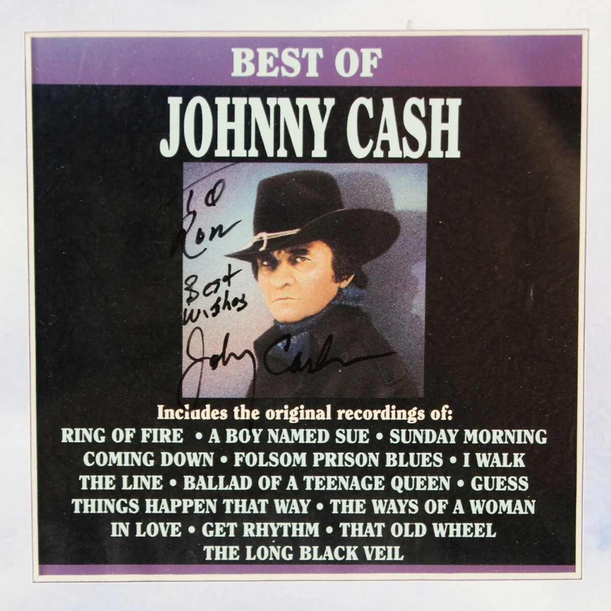 Johnny Cash Signed CD Cover Display - COA JSA, image 2