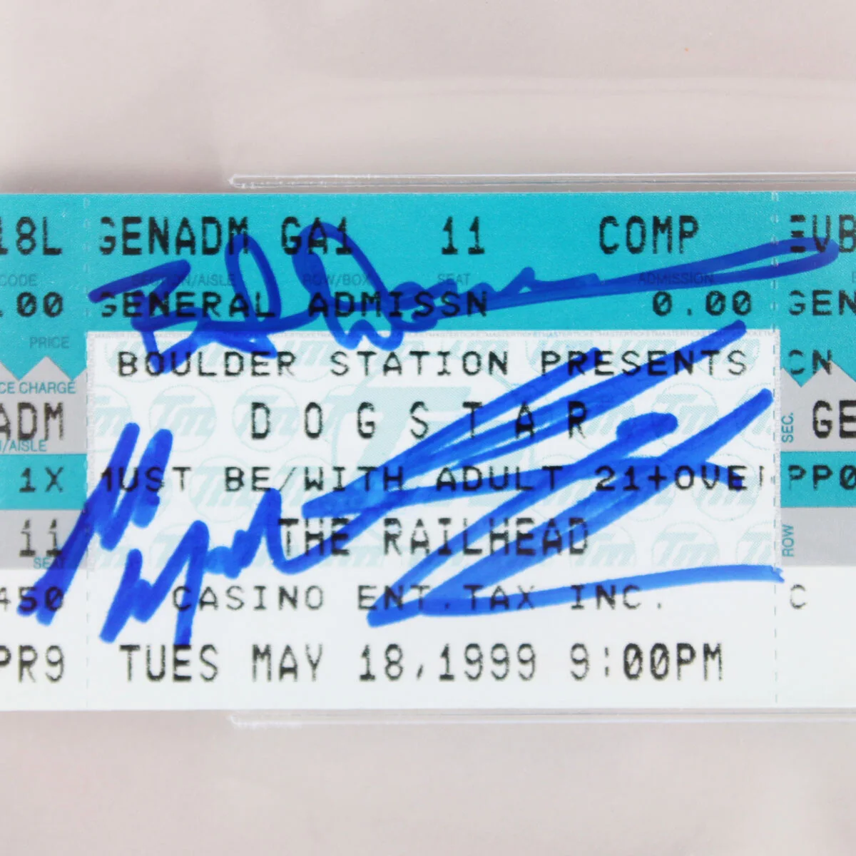 Keanu Reeves Signed Ticket Dogstar Band (3) - COA Beckett, image 2