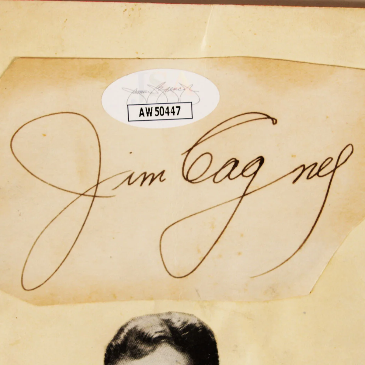 Jim Cagney Signed Cut w/ Artie Shaw - COA JSA, image 2