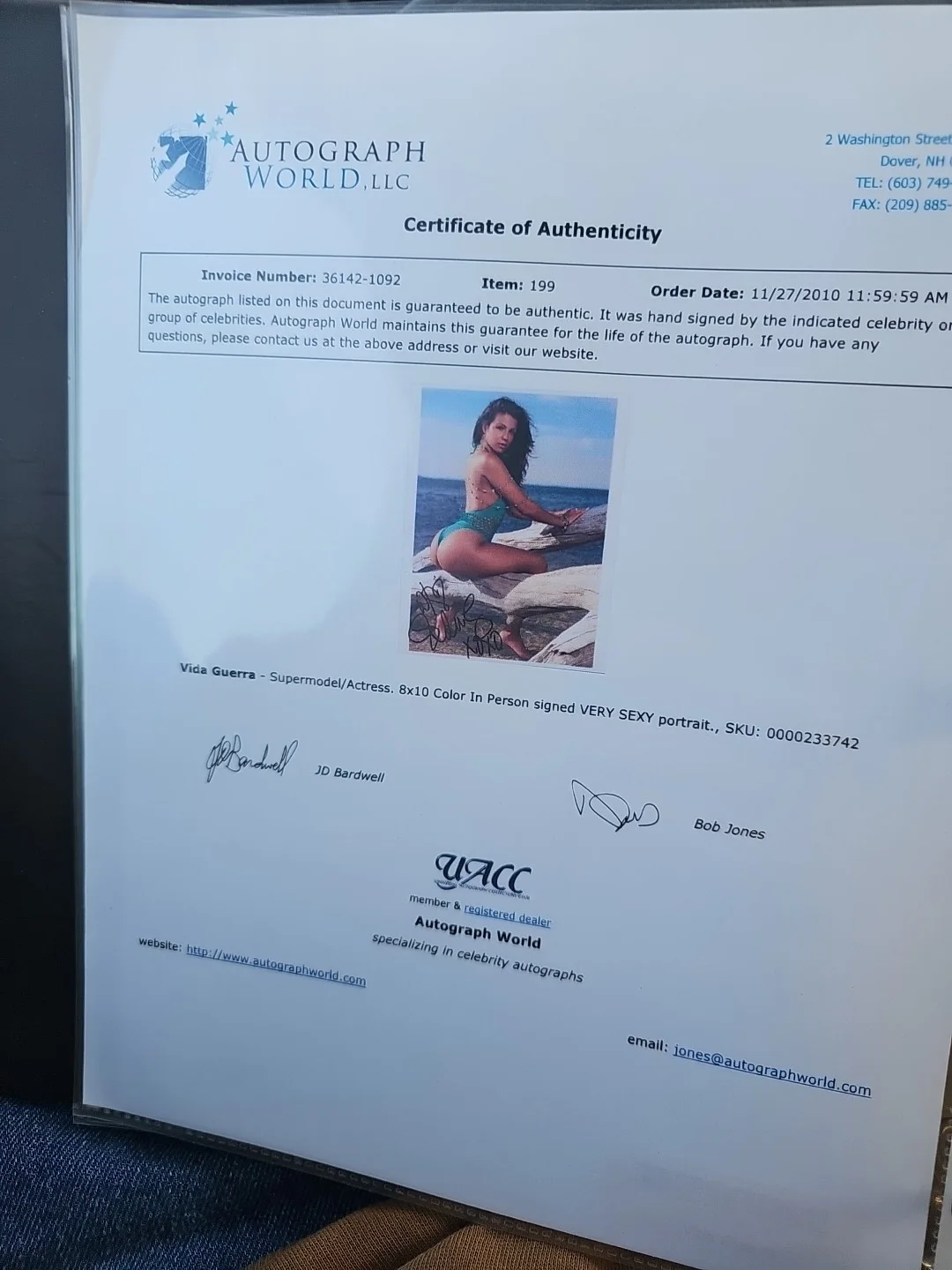Vida Guerra Signed Sexy Wow Photo Big Butt Amazing Body Photo Autograph COA, изображение 2