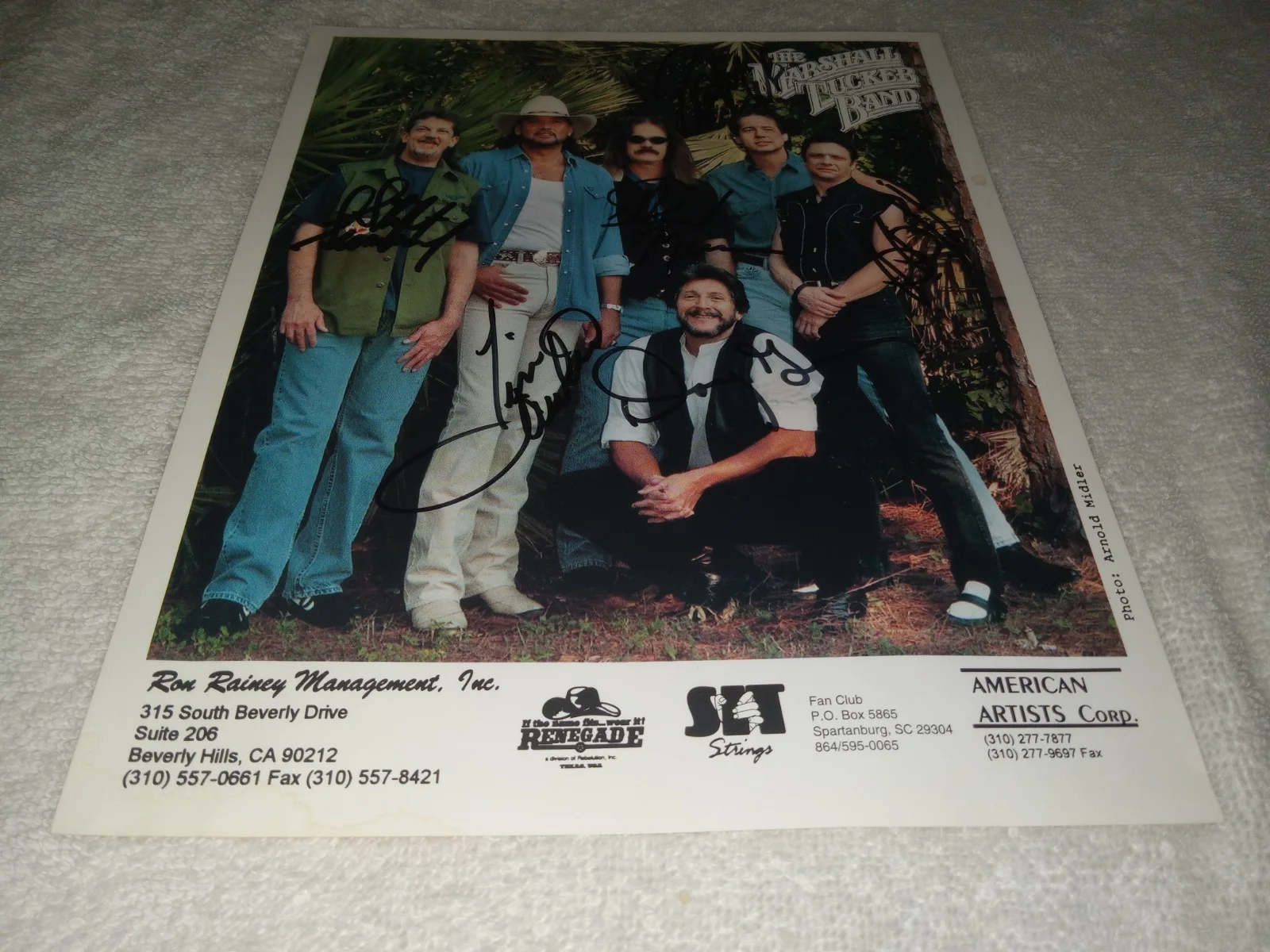 Marshall Tucker Band Signed 8x10 Photo (6) Autographs Southern Rock Country, изображение 3