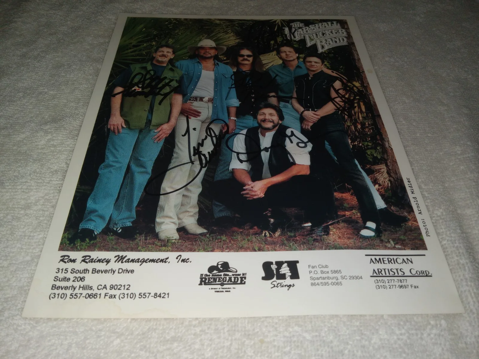 Marshall Tucker Band Signed 8x10 Photo (6) Autographs Southern Rock Country, изображение 4
