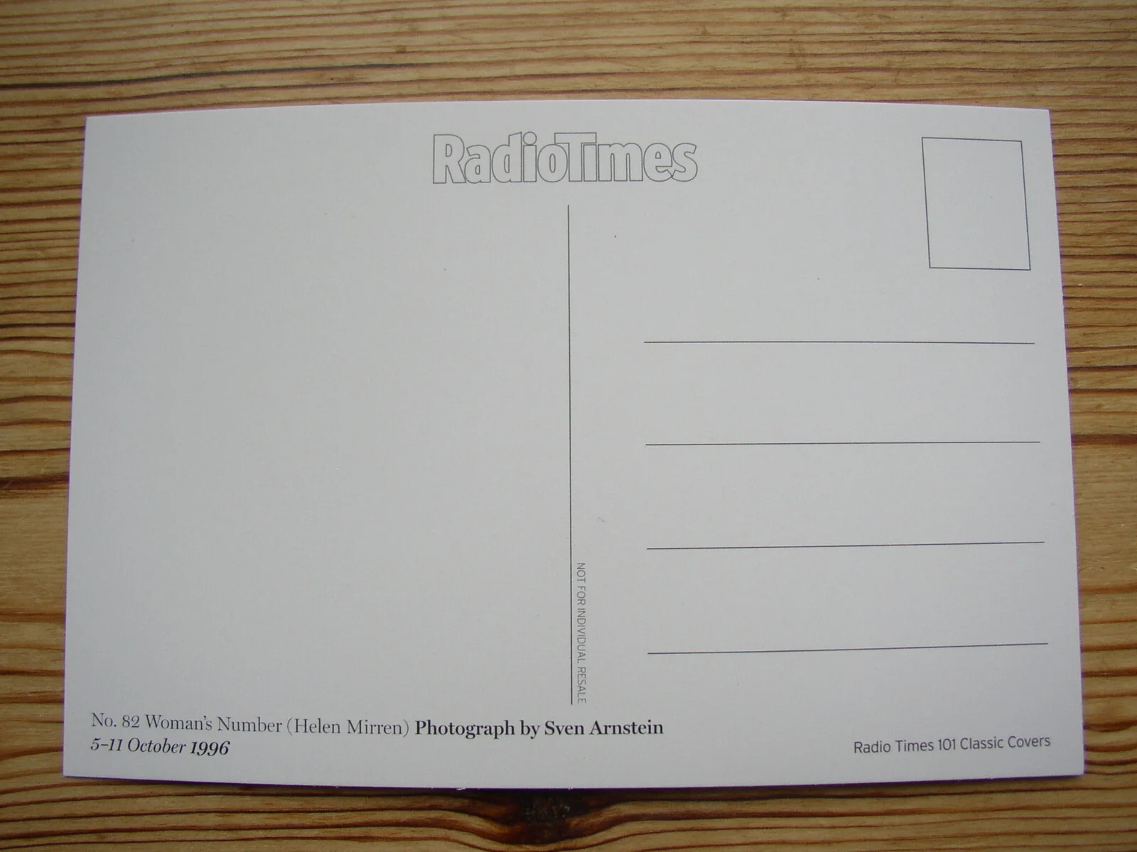 Postcard Vtg Radio Times October 1996 50 & Fabulous Helen Mirren Calendar Girls, изображение 2