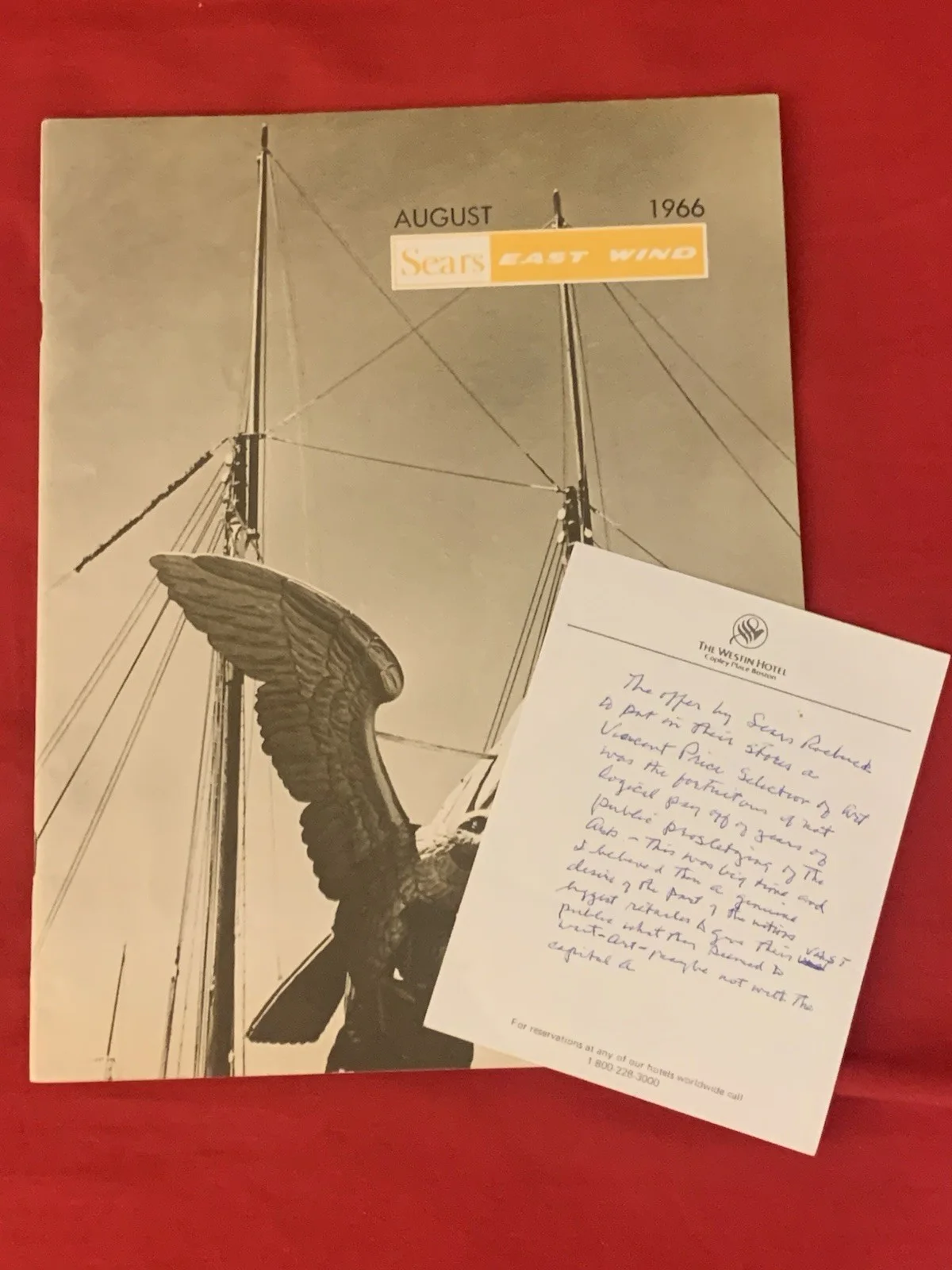 Vincent Price — Vincent Price Estate Sears Vincent Price Art Collection Handwritten Summary! 20a