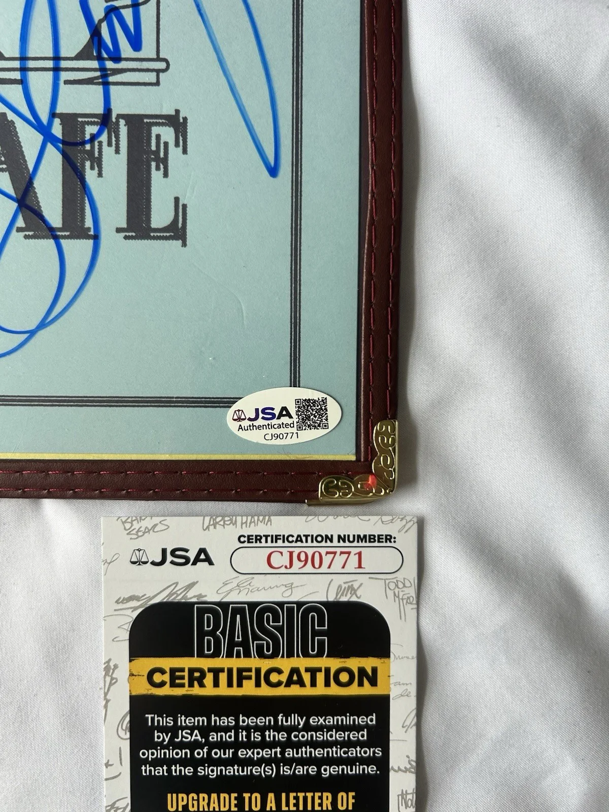 Michael Richards, Jerry Seinfeld — Michael Richards & Jerry Seinfeld Signed Monks Cafe Menu Autographed JSA COA, image 3
