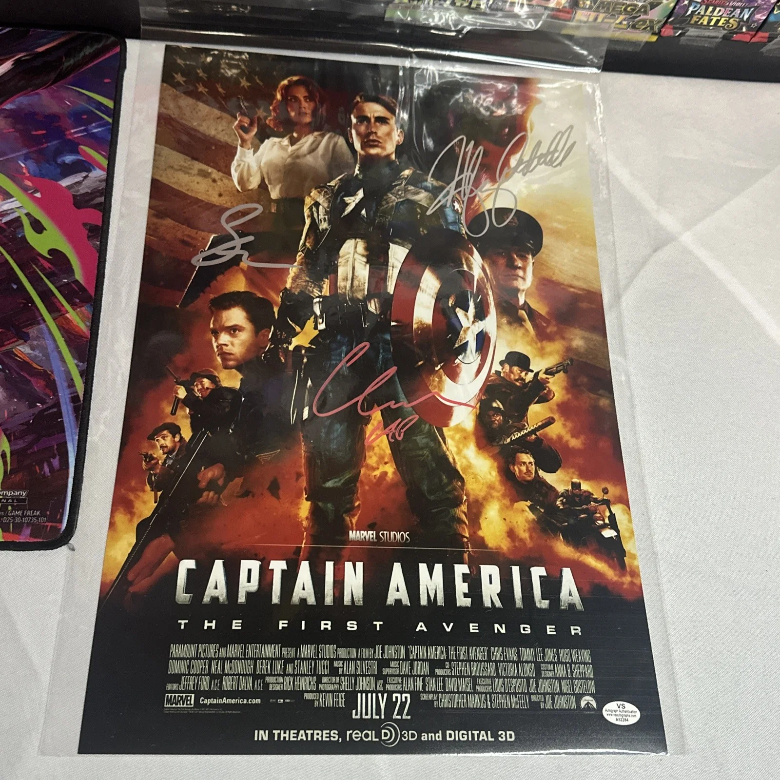 Captain America Movie Poster 11x17 - Signed By Cast - Chris Evan’s, Hayley, etc, изображение 2