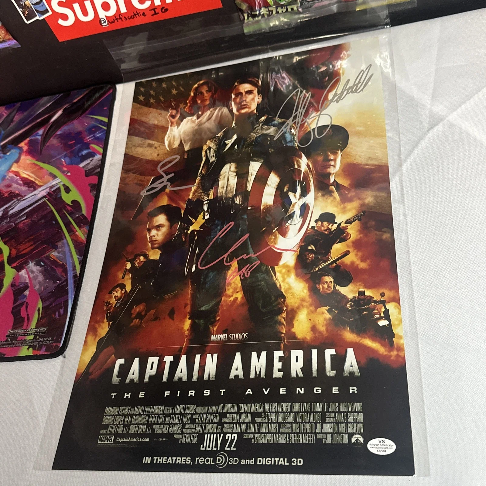 Captain America Movie Poster 11x17 - Signed By Cast - Chris Evan’s, Hayley, etc, изображение 3