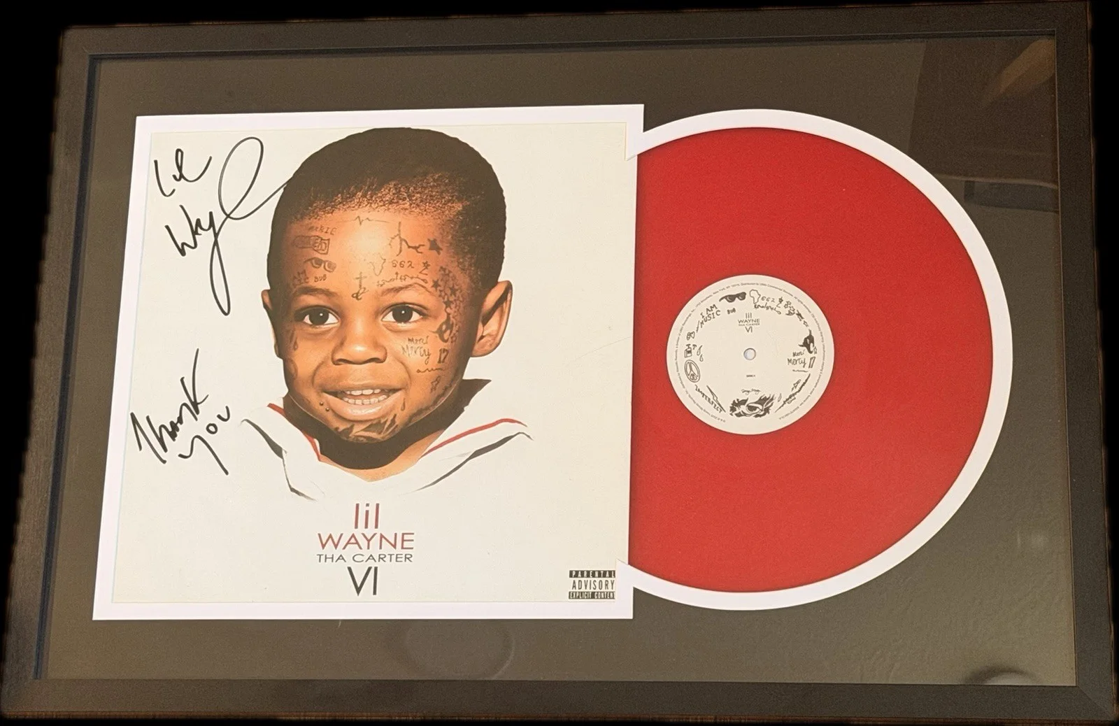 Lil WAYNE Signed Autographed THA CARTER VI LP Vinyl Album Custom Framed, image 2