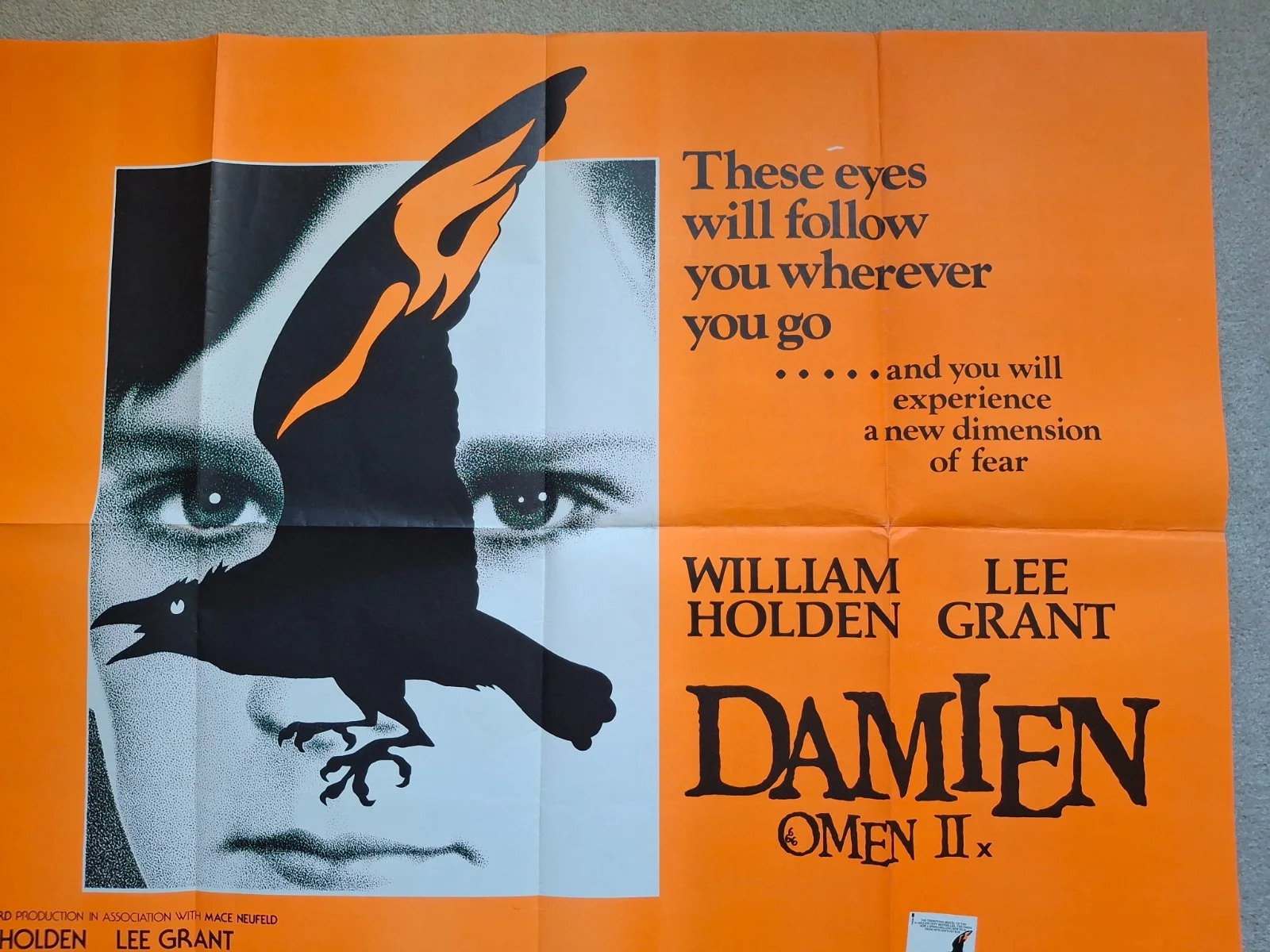 Damien Omen II Original UK Quad Cinema Movie Poster William Holden Horror, изображение 4