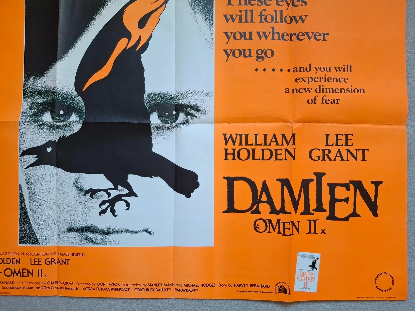 Damien Omen II Original UK Quad Cinema Movie Poster William Holden Horror, изображение 5