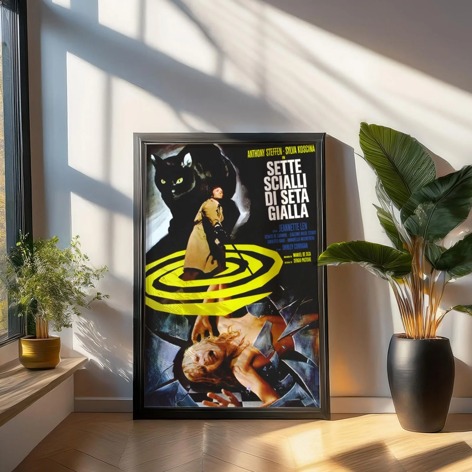 Sette Scialli Di Seta Gialla - 1972 Giallo Horror Film Soggettone Poster, изображение 3